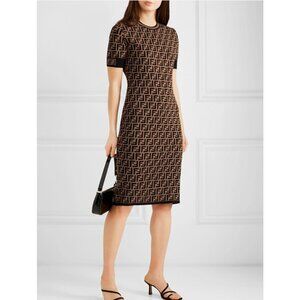 Fendi Printed Midi Length Dress